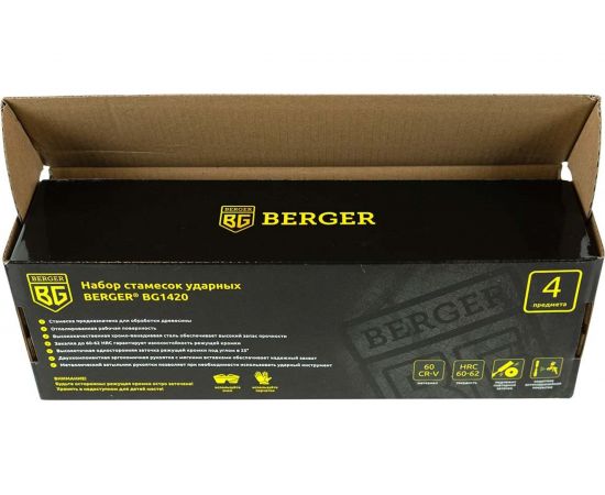 Набор ударных стамесок Berger BG 4 предмета 8, 12, 16, 24 мм BG1420 – изображение 5