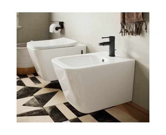 Подвесной унитаз Ceramica Nova METRIC Rimless с крепежом, с сиденьем-крышкой с микролифтом CN3007 – изображение 8