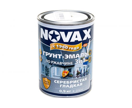 Грунт-эмаль по ржавчине с молотковым эффектом Goodhim NOVAX серебристый, 0.9 кг 39207 