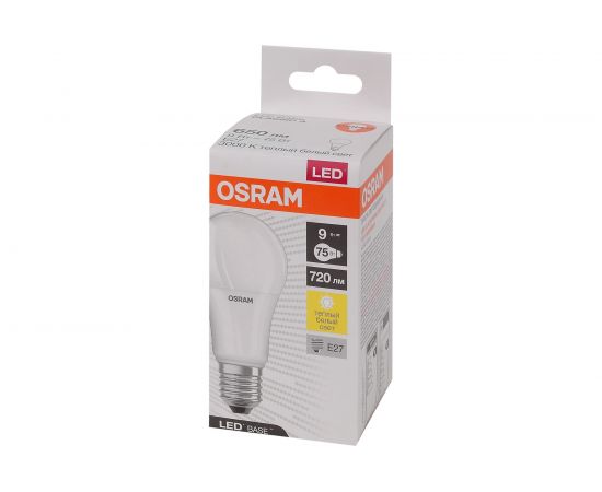 Светодиодная лампа Osram LED BASE CLASSIC A75 9W/830 220-240V E27 4058075527621 