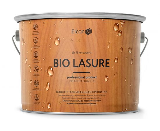 Водоотталкивающая пропитка Elcon Bio Lasure для дерева (дуб; 9 л) 00-00461962 