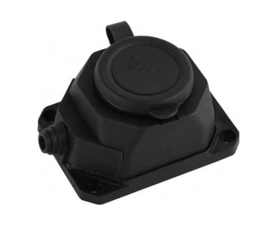 Каучуковая колодка ЭРА K1eBIP44 с заземлением, 1 гнездо, 16A, IP44, черная Б0044543 