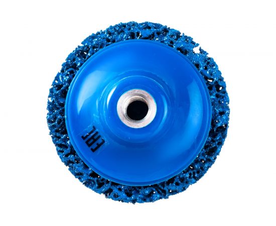 Круг для снятия ржавчины на резьбе синий (100 мм; M14) Русский Мастер РМ-90474 