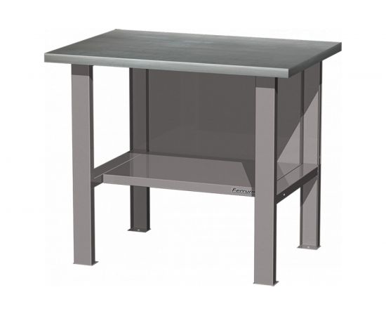 Верстак FERRUM беcтумбовый, столешница оцинкованная, серый металлик 01.001L-9007 