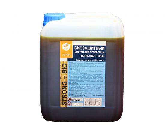 Биозащитный состав для древесины APIS Strong-bio канистра 5 кг 4665296512239 