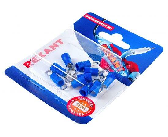 Кольцевой изолированный наконечник REXANT d 4,3 мм 1,5-2,5мм2 НКи 2.5-4 синий 10 шт 06-0418-A – изображение 2