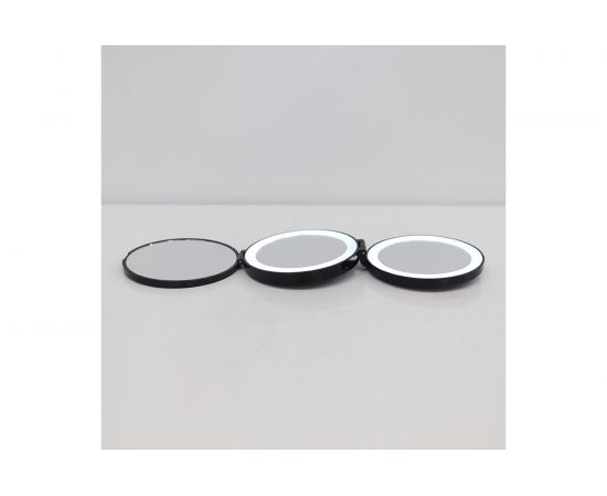 Зеркало с LED подсветкой Camelion черный, тройное, 1х/5х/7х, 4хCR2032 M216-DL 13003 – изображение 2