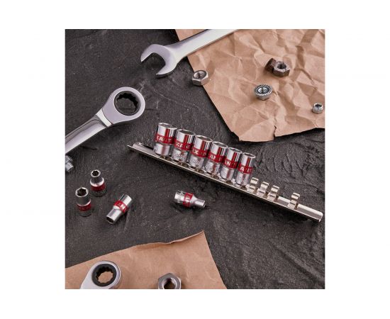 Набор торцевых головок REXANT 1/4, шестигранные, CrV, 10 шт, 4-13 мм 12-8316 – изображение 2