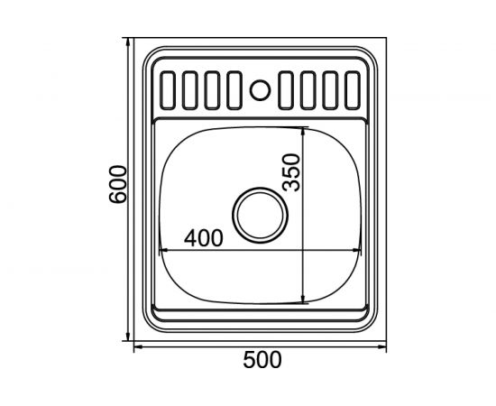 Мойка mixline 60х50х18 см, 0.8, выпуск 3 1/2, с сифоном 527975 – изображение 2