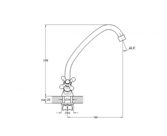 Смеситель для кухни G-lauf с поворот изливом 360 градусов, хром QFR4-A722 – изображение 2