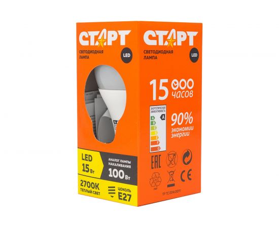 Светодиодная лампа СТАРТ в колбе лон ECO LEDGLSE27 15W 30 – изображение 3