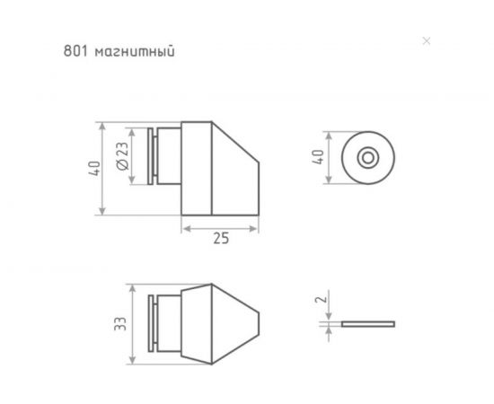Магнитный ограничитель НОРА-М 801 хром 8864 – изображение 3