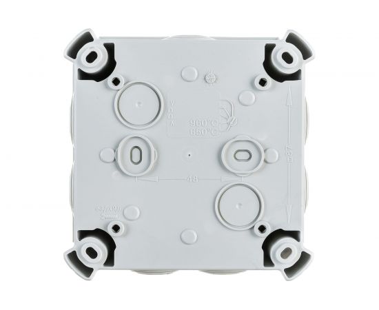 Распределительная коробка OBO Bettermann 114х114х57мм IP66 T 60 7х25 светлый серый 2007061 – изображение 3