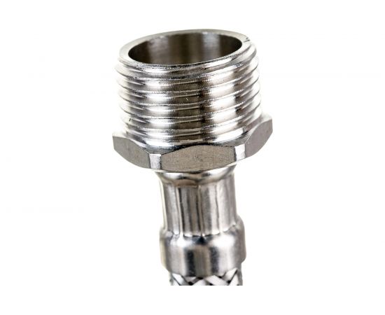 Гибкая подводка для воды Gigant с оплеткой из нержавеющей стали, 1/2""х100 см, г/ш P-100-GW – изображение 4