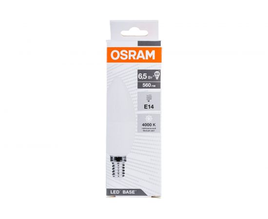 Светодиодная лампа Osram LED BASE CLB60 6,5W/840 230V E1420x5X1RU 4058075671010 – изображение 4