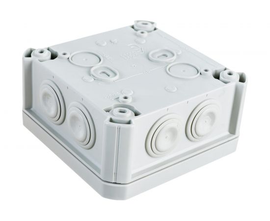 Распределительная коробка OBO Bettermann 114х114х57мм IP66 T 60 7х25 светлый серый 2007061 – изображение 4