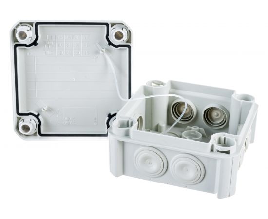 Распределительная коробка OBO Bettermann 114х114х57мм IP66 T 60 7х25 светлый серый 2007061 – изображение 5