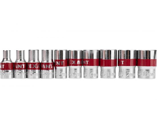 Набор торцевых головок REXANT 1/4, шестигранные, CrV, 10 шт, 4-13 мм 12-8316 – изображение 5