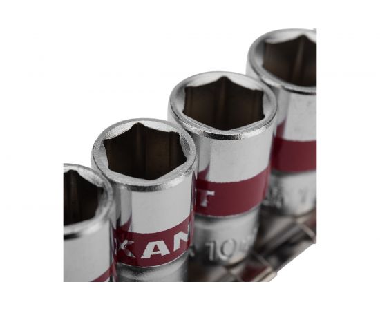 Набор торцевых головок REXANT 1/4, шестигранные, CrV, 10 шт, 4-13 мм 12-8316 – изображение 7