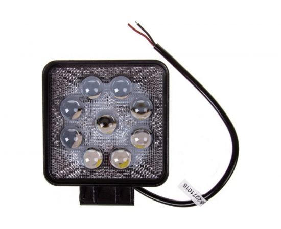 Светодиодная фара SKYWAY OFF ROAD квадратная 12V/24V 27W 6000К 9 диодов, дальний свет S08401009 