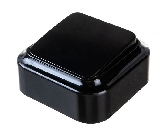 Выключатель Bylectrica 1-клавишная, открытая установка, 6А, серия ПРАЛЕСКА, А16-131 черный 