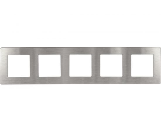 Рамка для розеток и выключателей ЭРА Серия 12 12510503 на 5 постов, Сатин, алюминий Б0052541 