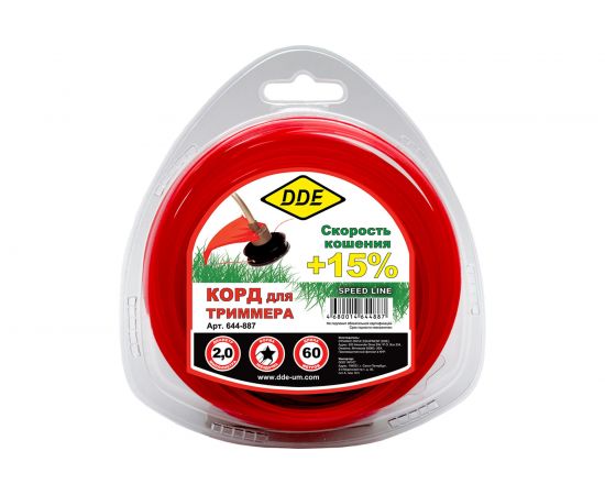 Корд триммерный (2.0 мм; 60 м; звезда) DDE 644-887 