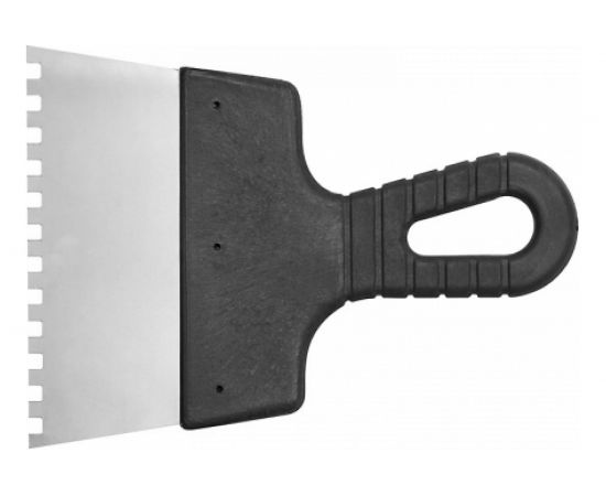 Фасадный шпатель VOREL 200мм 8х8мм зубчатый пластиковая ручка 6303 