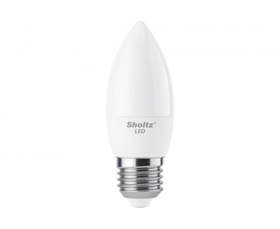Светодиодная лампа Sholtz свеча 9Вт E27 2700К C37 220-240В, пластик LEC3019 