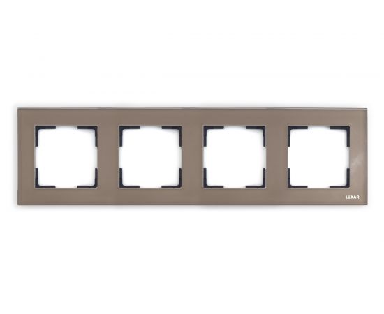 Горизонтальная рамка LUXAR Art на 4 поста стекло мокко 4606400620648 