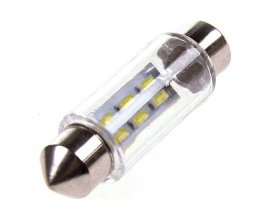 Автолампа диод SKYWAY T11 C5W 6 SMD диодов 1-контурная 39мм белая S08201173 