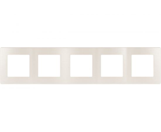 Рамка для розеток и выключателей ЭРА Серия 12 на 5 постов, Сатин, слоновая кость Б0052540 