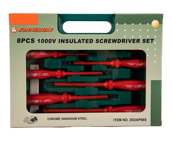 Набор диэлектрических отверток SL 0,4х2,5х85-1,2х6,5х150 и PH Jonnesway D02AP08S 