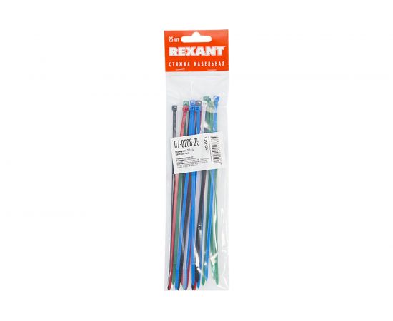 Хомут REXANT nylon 200x4.0 мм 25 шт цветные 07-0208-25 – изображение 11
