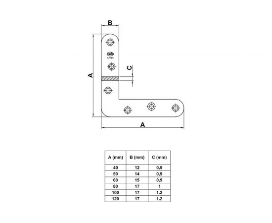 Плоский уголок Amig покрытие бихром 942 – изображение 2