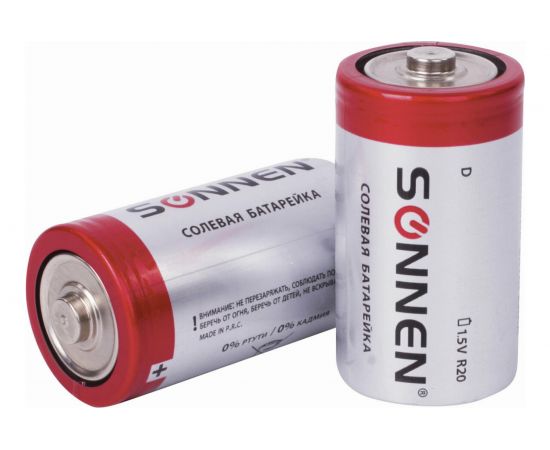 Батарейки SONNEN D солевые, 2 шт., в блистере, 451100 – изображение 2