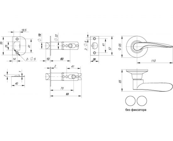 Ручка защелка PUNTO 6020 SB-P без фик. мат. золото 34659 – изображение 2