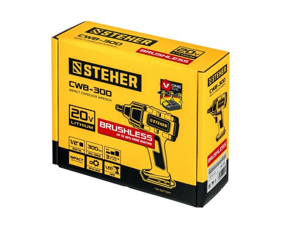 Бесщеточный гайковерт STEHER 20В, без АКБ CWB-300 – изображение 3