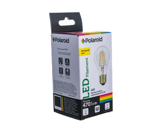 Светодиодная лампа Polaroid 220V FIL A60 4W 4000K E27 470lm PL-A60F4274 – изображение 6