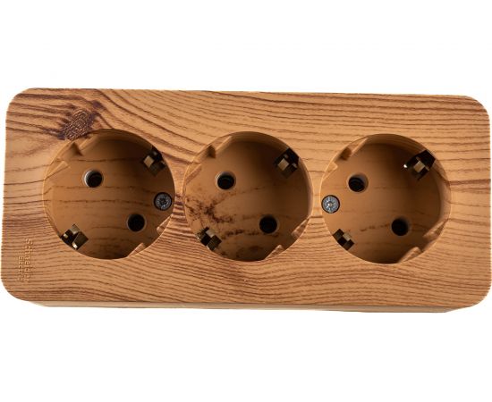 3-ая розетка Schneider Electric BLANCA открытой установки, с заземлением, без шторок, ясень BLNRA010315 