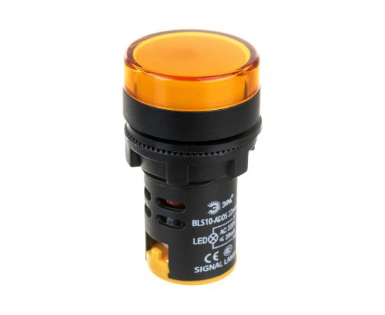 Лампа ЭРА AD22DS(LED)матрица d22мм, желтый, 230В, 10/1000/12000 Б0045617 