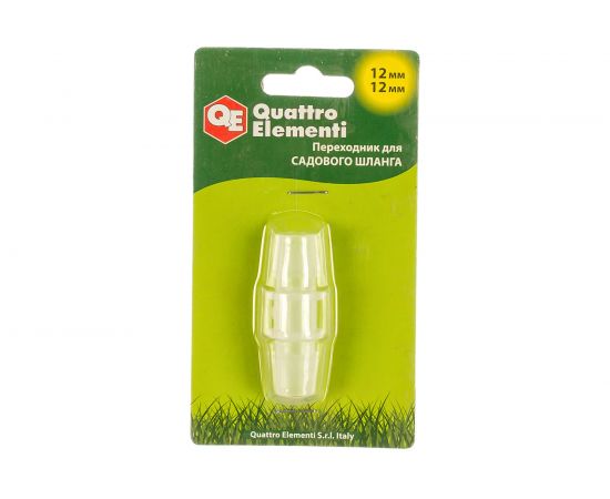 Адаптер соединитель шлангов ёлочка (12 - 12 мм; пластик) QUATTRO ELEMENTI 771-985 