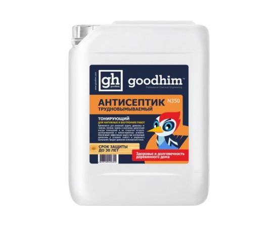 Трудновымываемый антисептик для наружных и внутренних работ Goodhim N 350 тонирующий, 5л 29324 