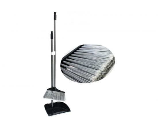 Комплект GoGo ПВХ, совок с метлой айвори, ручка металлическая 85 см 60056 IVORY 