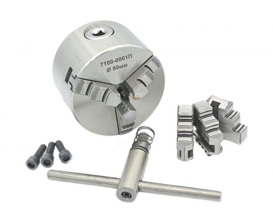 Патрон токарный 80 мм 3-х кулачковый 7100-0001П К11-80 TORNERI 038979 