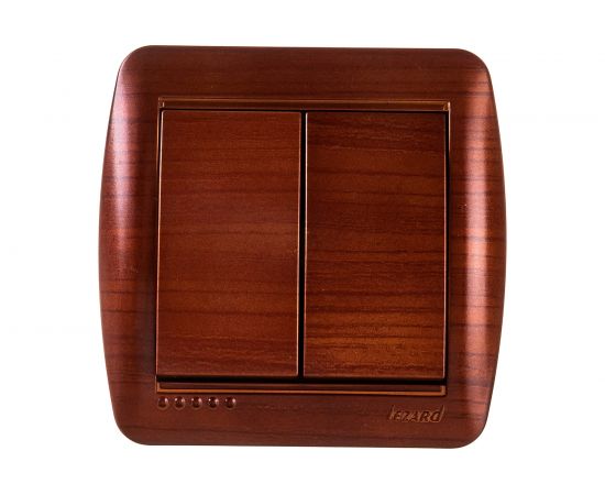 Двойной выключатель Lezard DEMET махагон 711-0500-101 