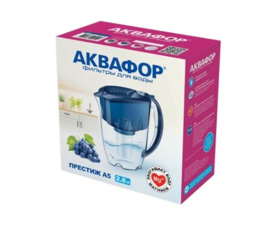 Водоочиститель кувшин Аквафор Престиж А5 модель Р80А5SM синий кобальт – изображение 2