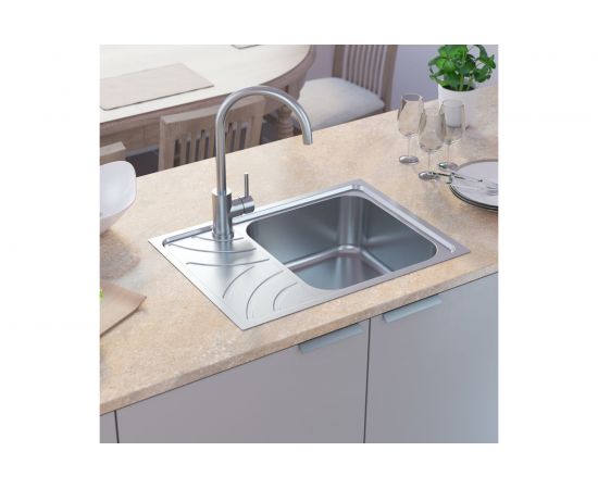 Мойка IDDIS Arro S, нерж. сталь, шелк, чаша справа, 605*440, ID ARR60SRi77 – изображение 2