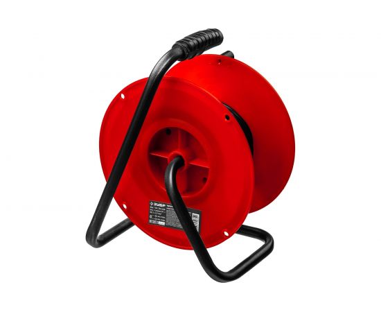 Удлинитель на катушке ЗУБР ПВС 307, 20 м, 2500 Вт, 4 гнезда, ПВС 3х0,75 кв мм, 55083-20 – изображение 2