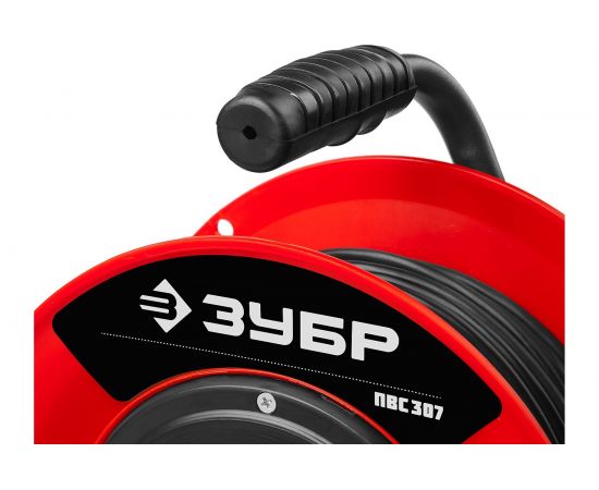 Удлинитель на катушке ЗУБР ПВС 307, 20 м, 2500 Вт, 4 гнезда, ПВС 3х0,75 кв мм, 55083-20 – изображение 3